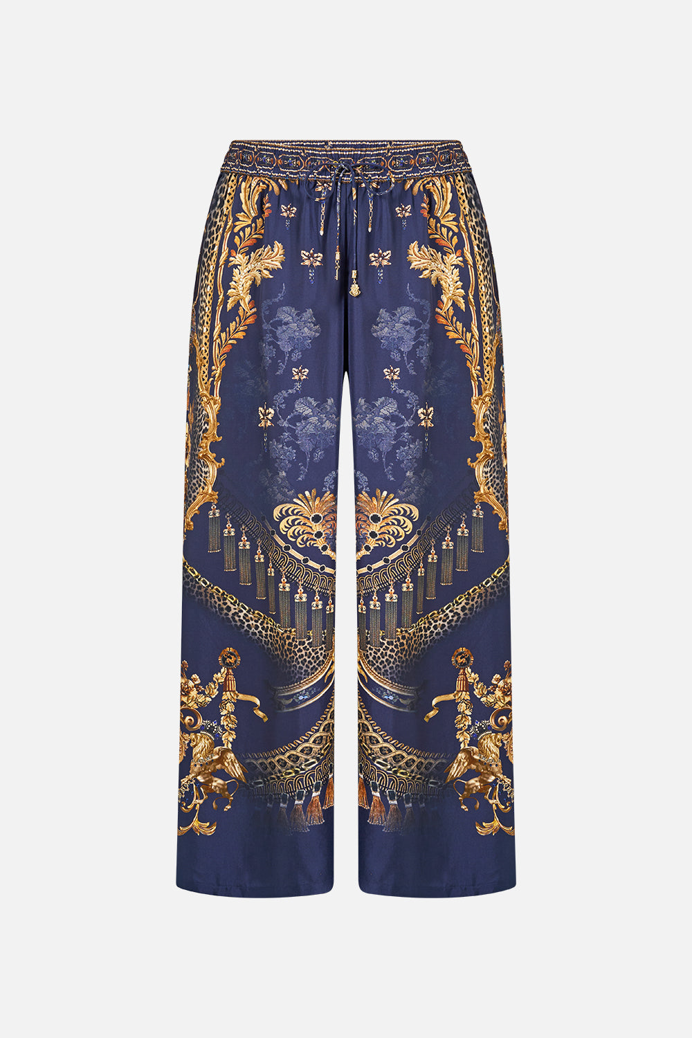 The CAMILLA Straight Leg Pant in our Cloaked in Baroque print, front view.