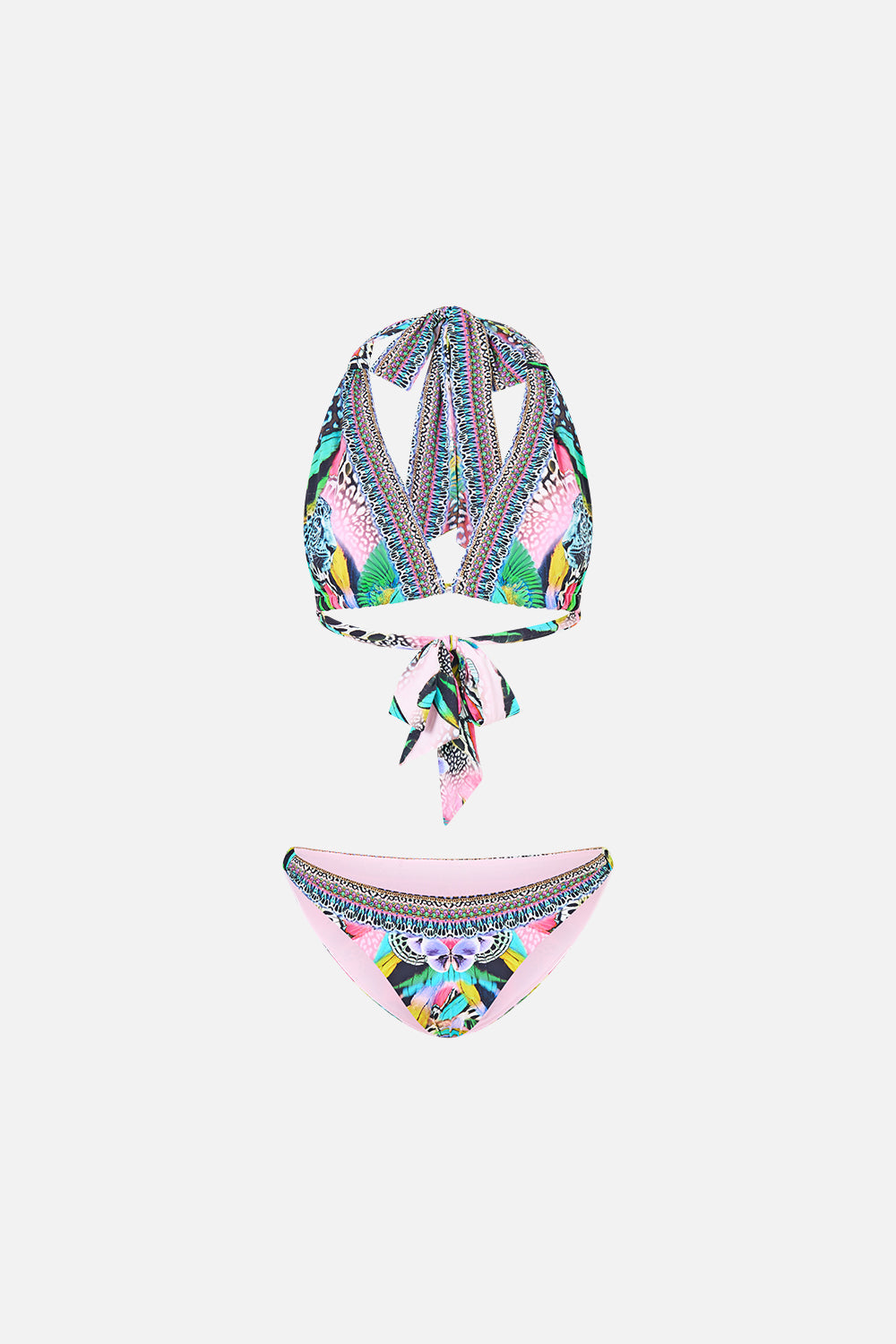 ENSEMBLE DE BIKINI MILLAMORPHOSIS À BRETELLES DE COL ET NŒUD EN TISSU