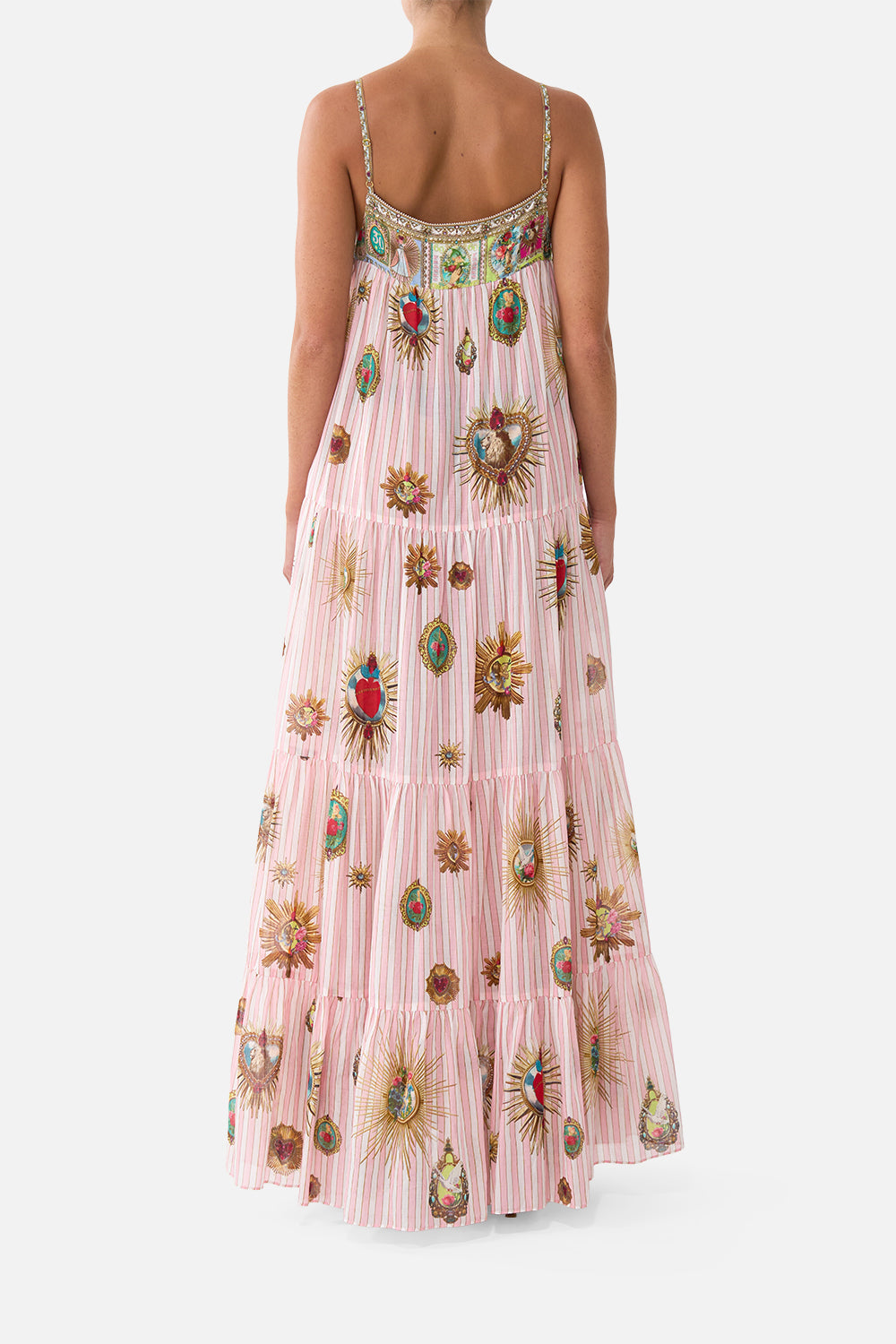 The CAMILLA LONG TIERED DRESS WITH BOW TIES PAINTED PRAYERS