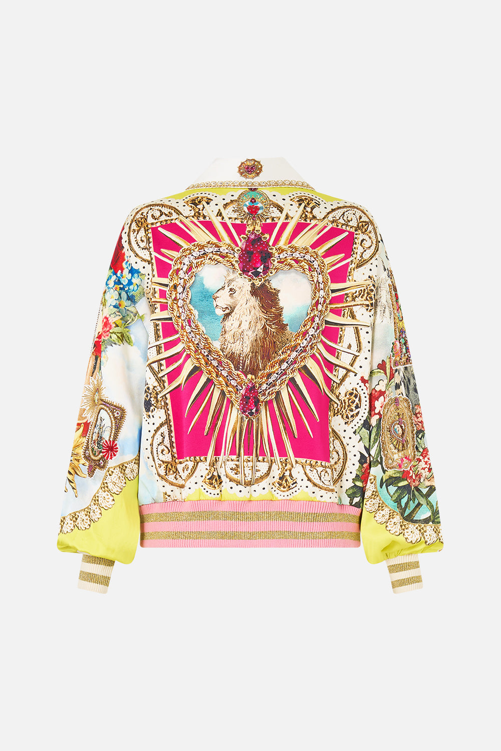 BOMBER JACKET WITH POCKET DETAILS PAINTED PRAYERS