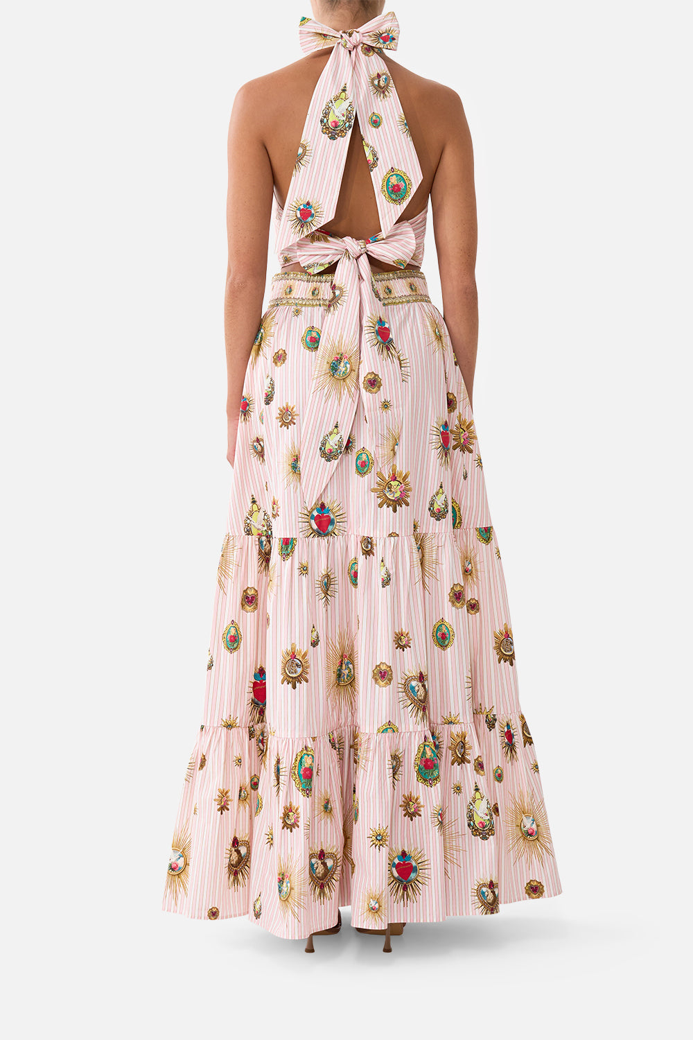 HIGH WAISTED TIERED SKIRT PAINTED PRAYERS