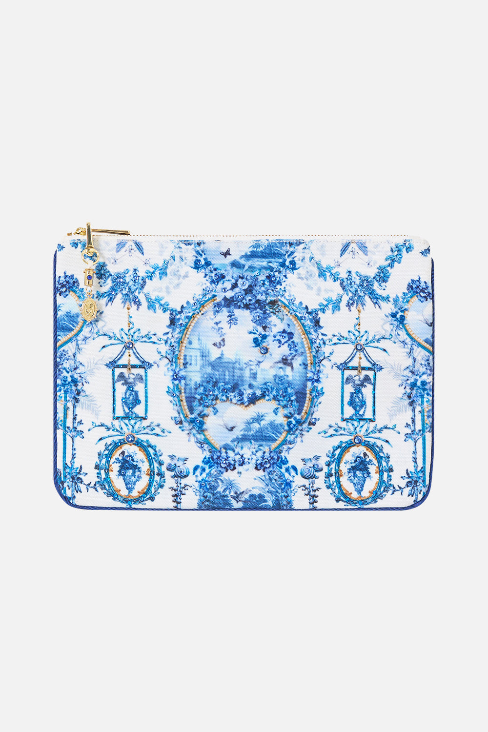 The CAMILLA Small Canvas Clutch The Porcelain Parlour in our The Porcelain Parlour print.