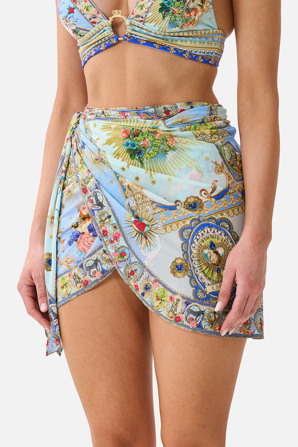 The CAMILLA EYELET WRAP SHORT SARONG W TIE WAIST VERSES IN VINTAGE