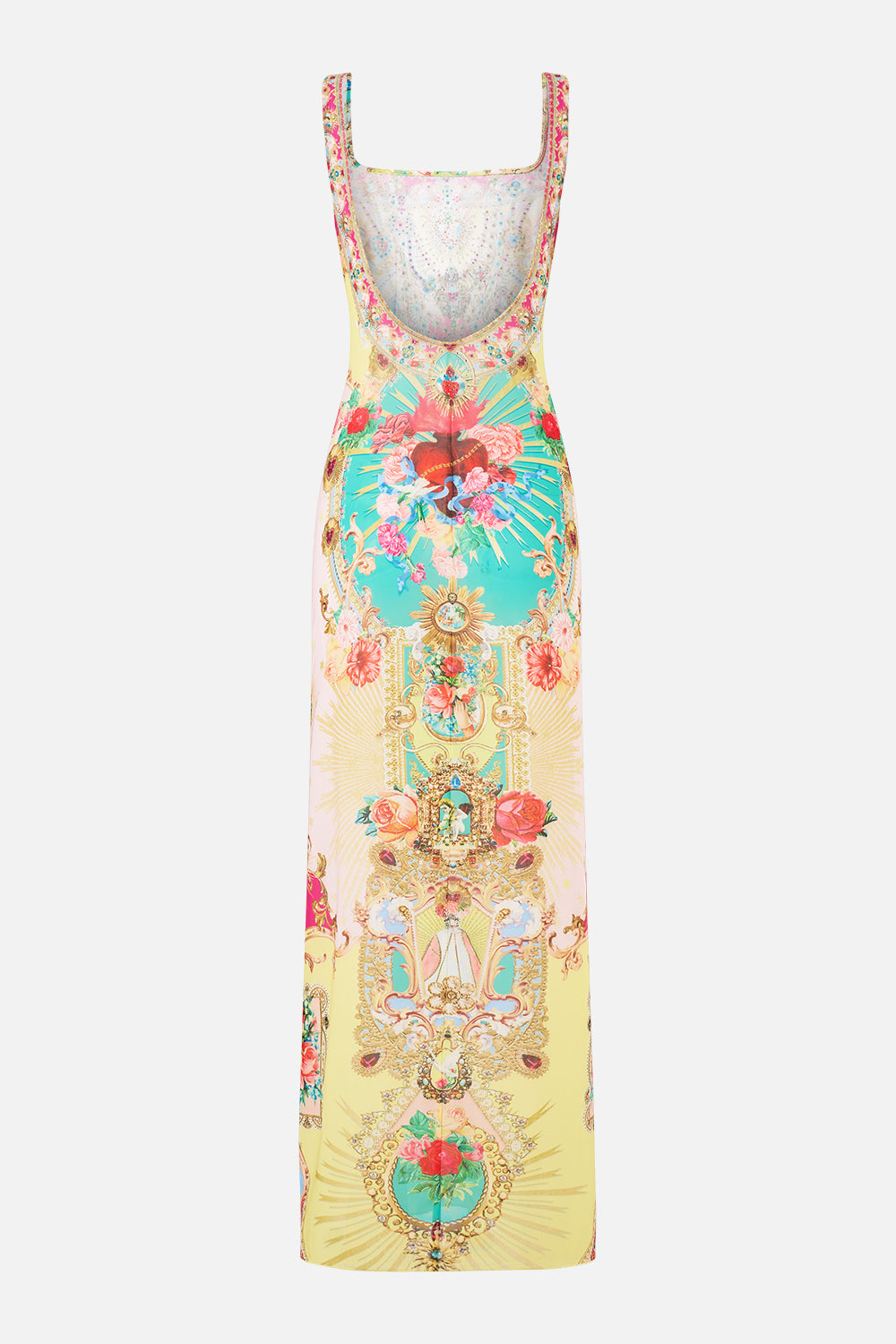 The CAMILLA SQUARE NECK BEACH MAXI DRESS WITH LOW BACK PAINTED PRAYERS