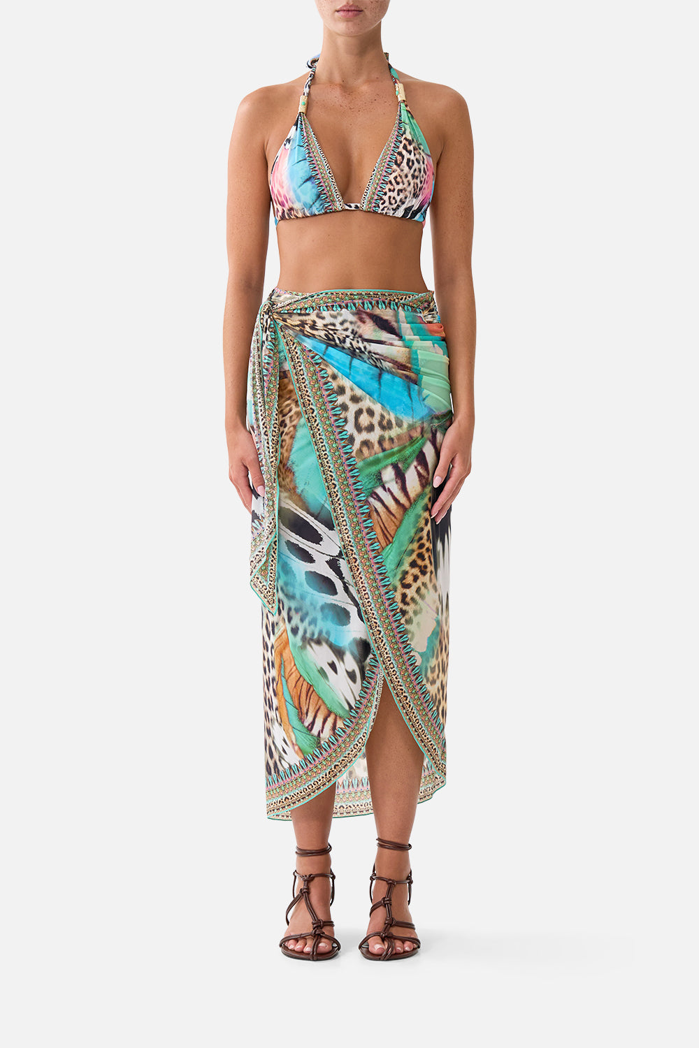 The CAMILLA EYELET WRAP LONG SARONG W TIE WAIST BUTTERFLY BOHEMIABUTTERFLY BOHEMIA