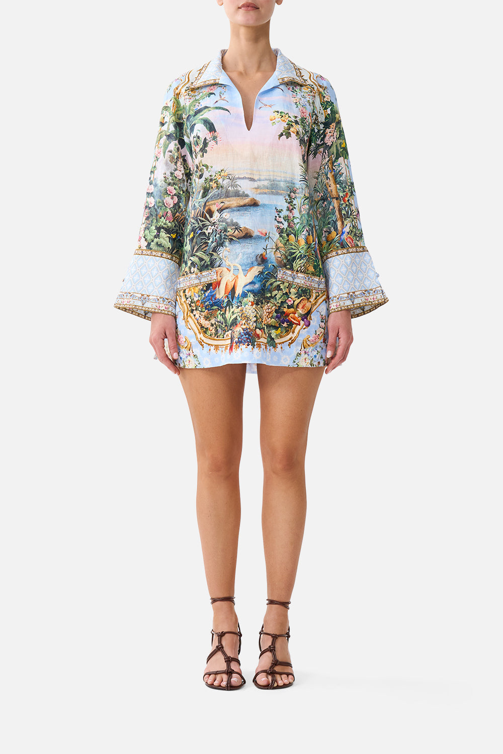 The CAMILLA Long Sleeve Tunic Dress Sisi Society in our Sisi Society print.
