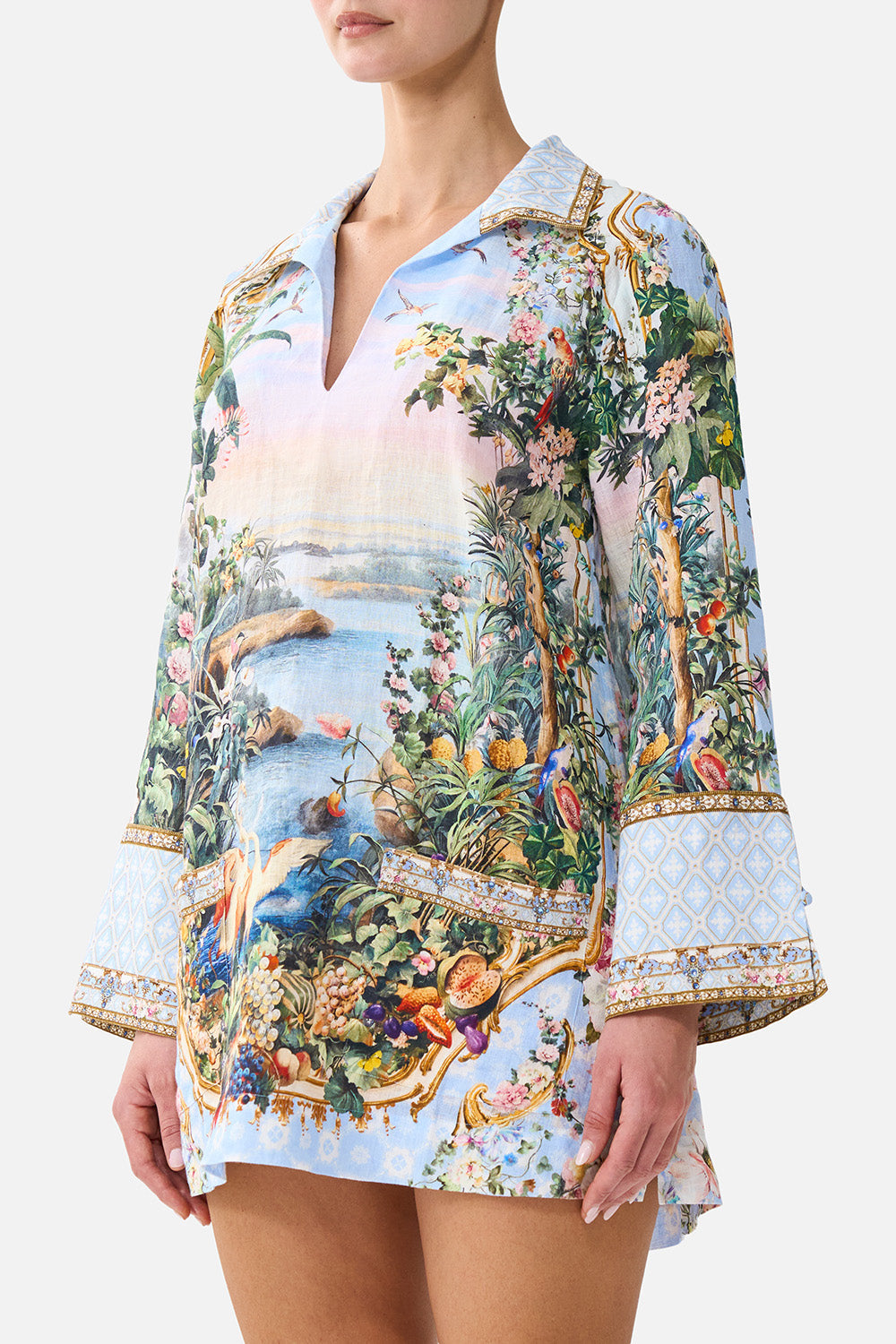 The CAMILLA Long Sleeve Tunic Dress Sisi Society in our Sisi Society print.
