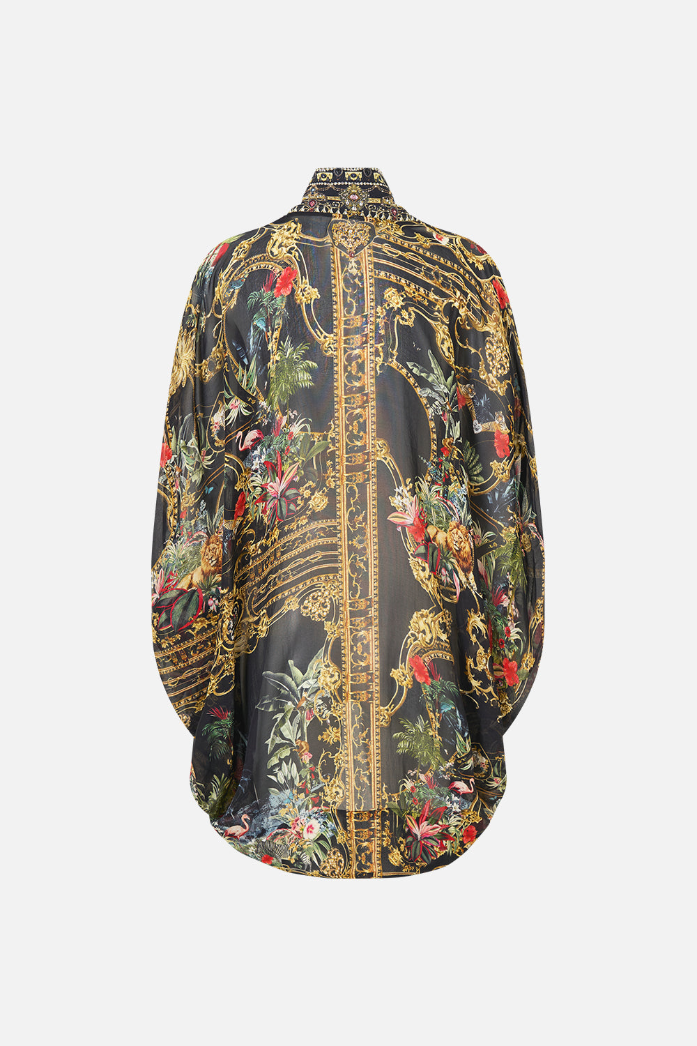 The CAMILLA Open Front Cardi Cape Palace Zoology in our Palace Zoology print.