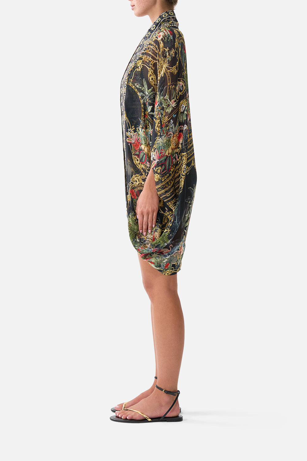 The CAMILLA Open Front Cardi Cape Palace Zoology in our Palace Zoology print.