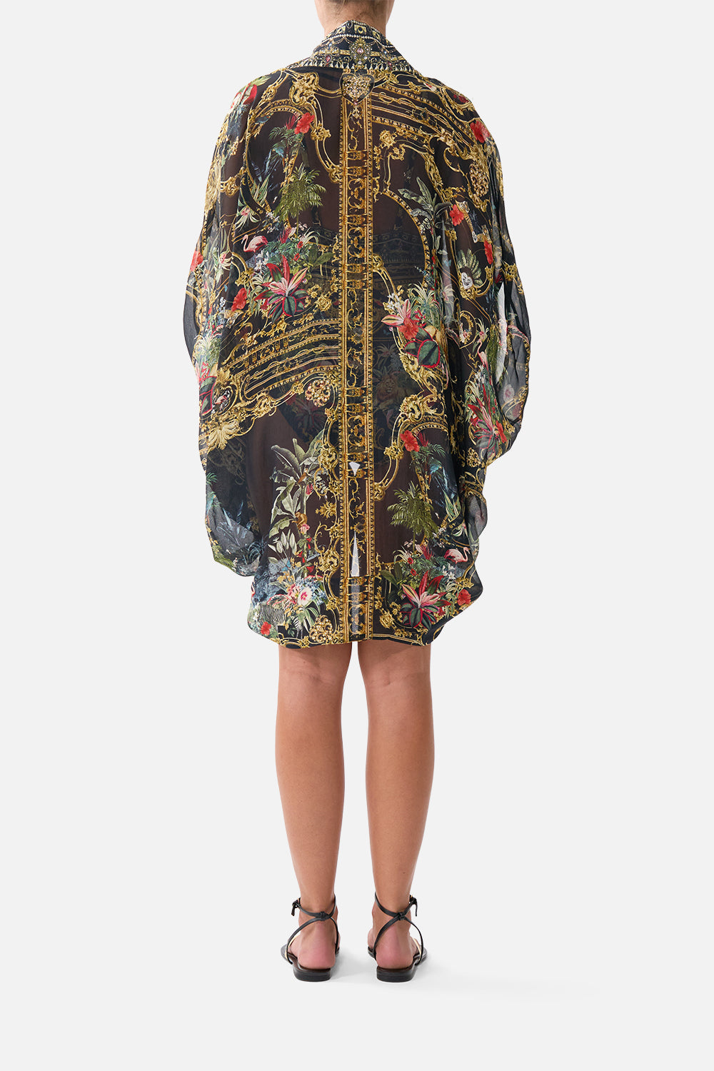 The CAMILLA Open Front Cardi Cape Palace Zoology in our Palace Zoology print.