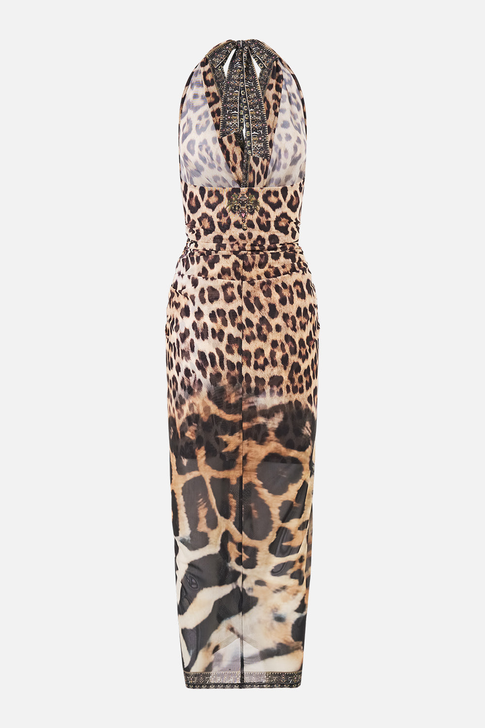 The CAMILLA Side Twist Jersey Dress Leotigra Land in our Leotigra Land print.