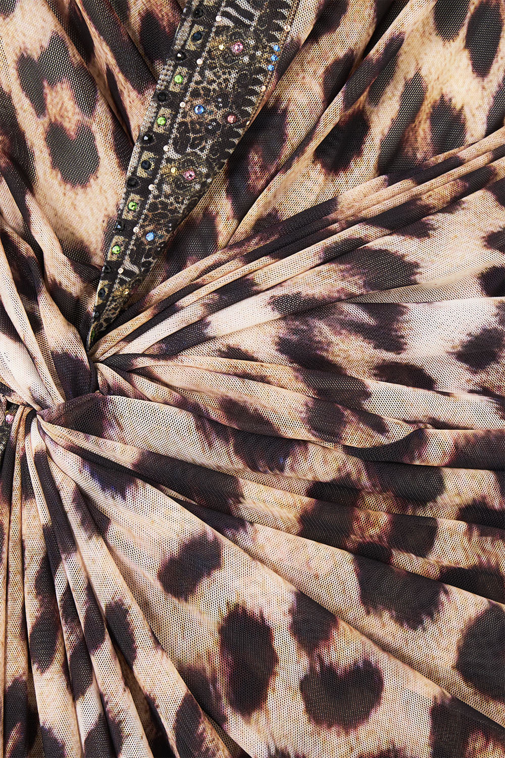 The CAMILLA Side Twist Jersey Dress Leotigra Land in our Leotigra Land print.