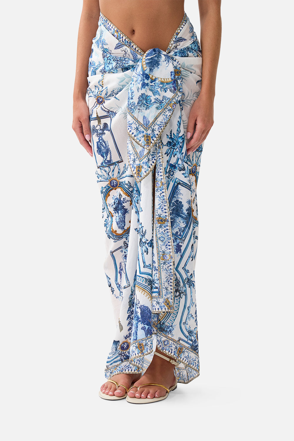 The CAMILLA Multi Wear Long Sarong The Porcelain Parlour in our The Porcelain Parlour print.