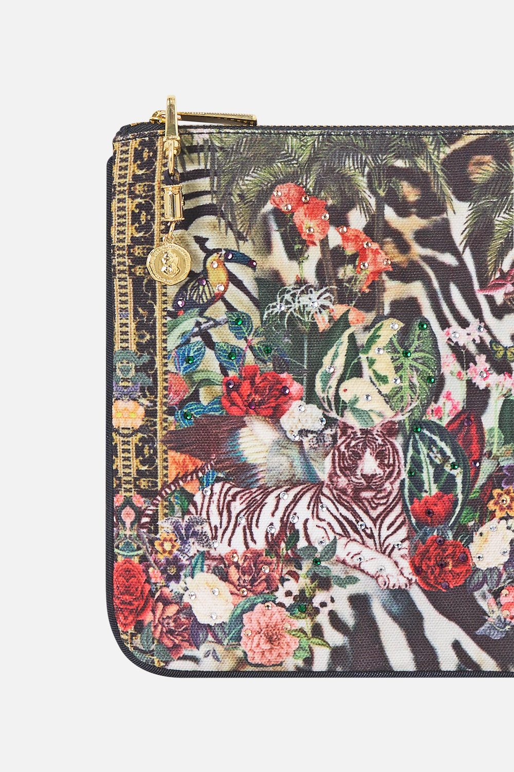 The CAMILLA SMALL CANVAS CLUTCH LEOTIGRA LAND