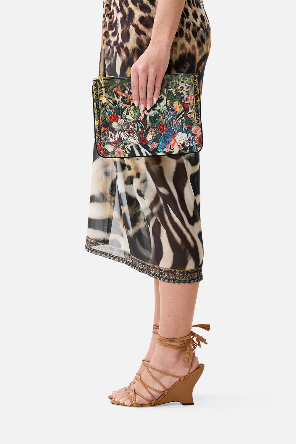 The CAMILLA SMALL CANVAS CLUTCH LEOTIGRA LAND