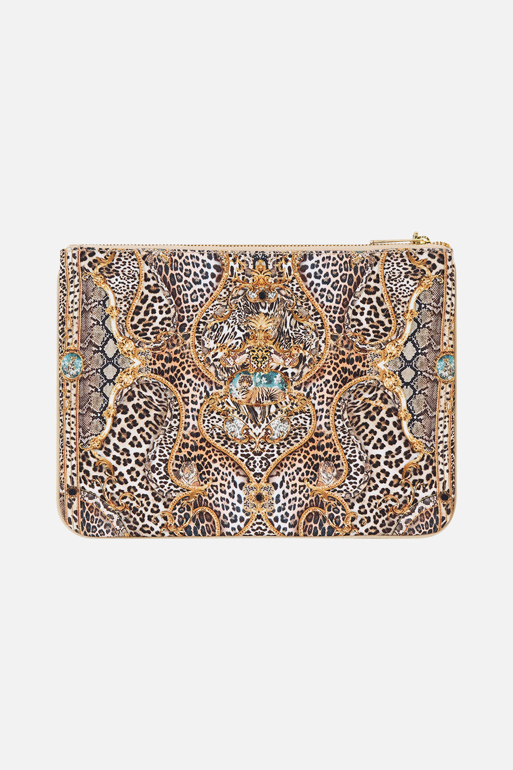 The CAMILLA SMALL CANVAS CLUTCH LEOPARD LIBERTINE