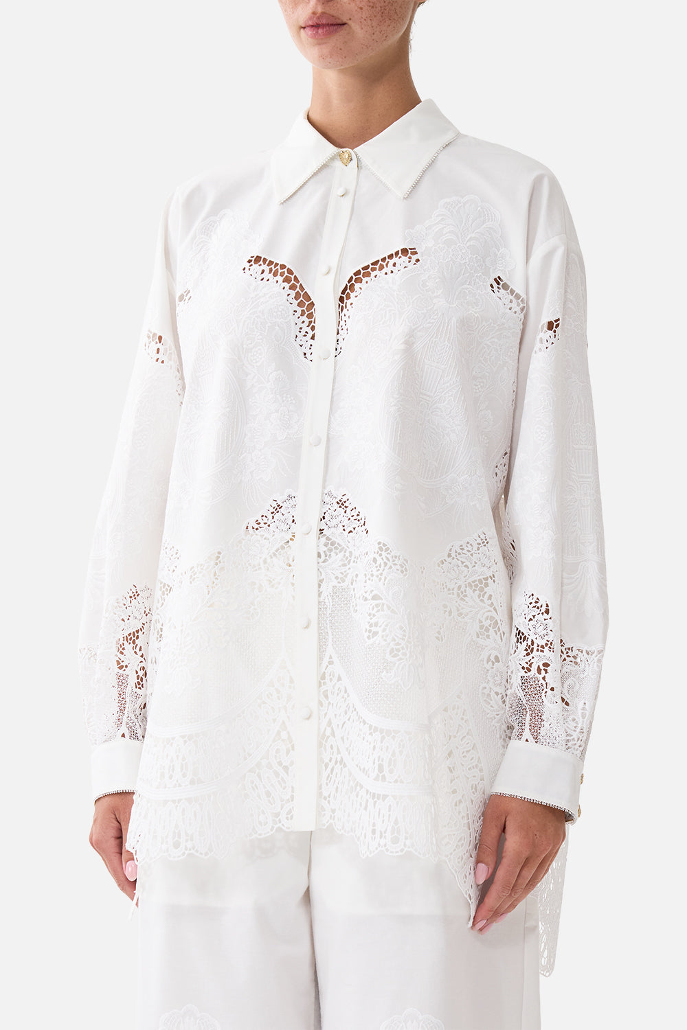 SIDE SPLIT SHIRT DANDELION SKIES
