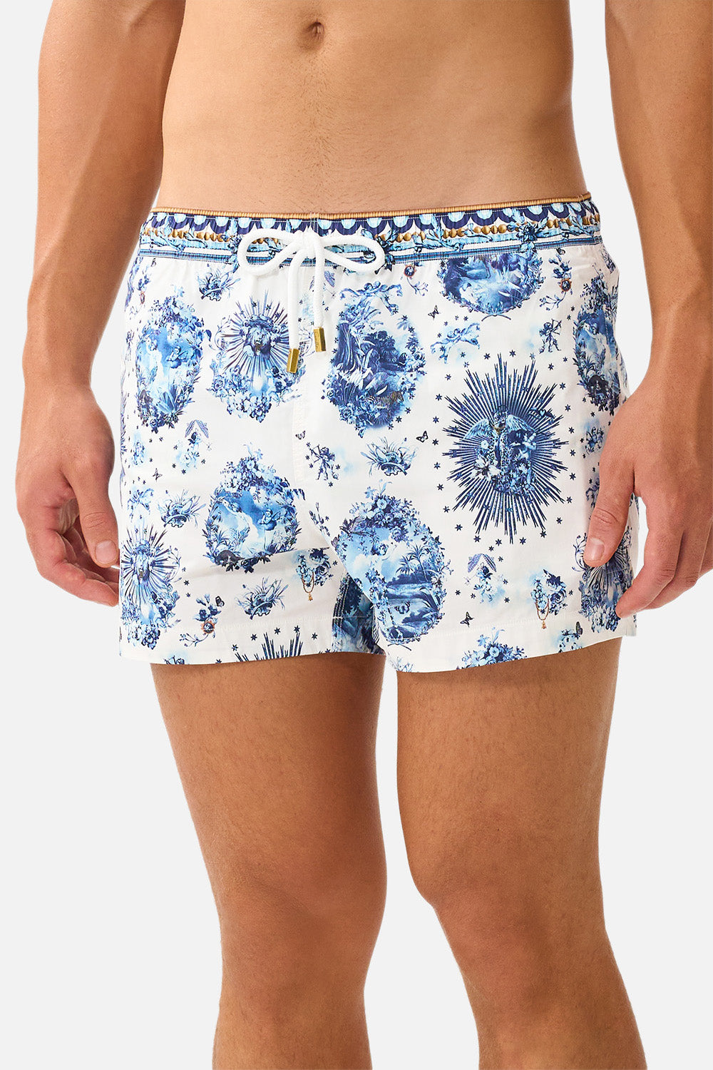 SHORT LENGTH BOARDSHORT WITH ELASTIC WAIST THE PORCELAIN PARLOUR