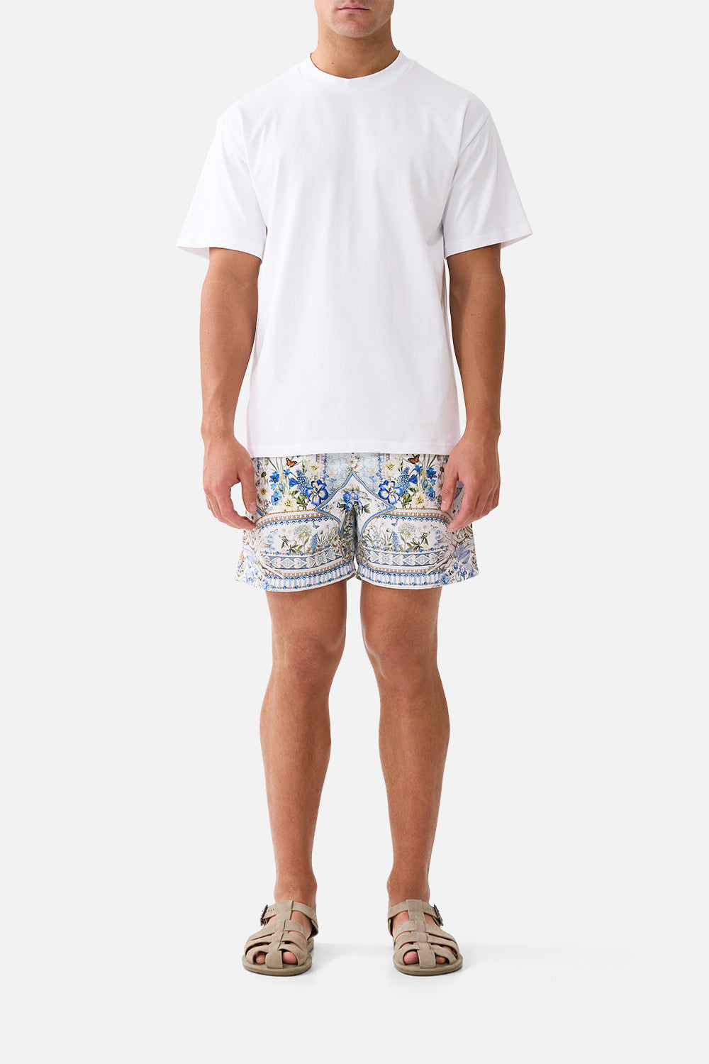 SHORT DE BAIN MI-LONG À TAILLE ÉLASTIQUE MOTIF DANDELION SKIES