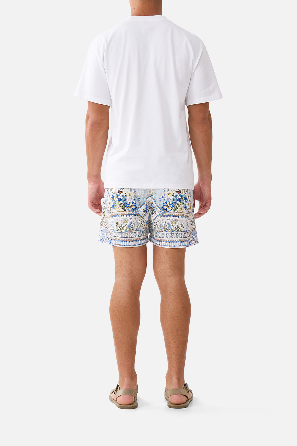 SHORT DE BAIN MI-LONG À TAILLE ÉLASTIQUE MOTIF DANDELION SKIES