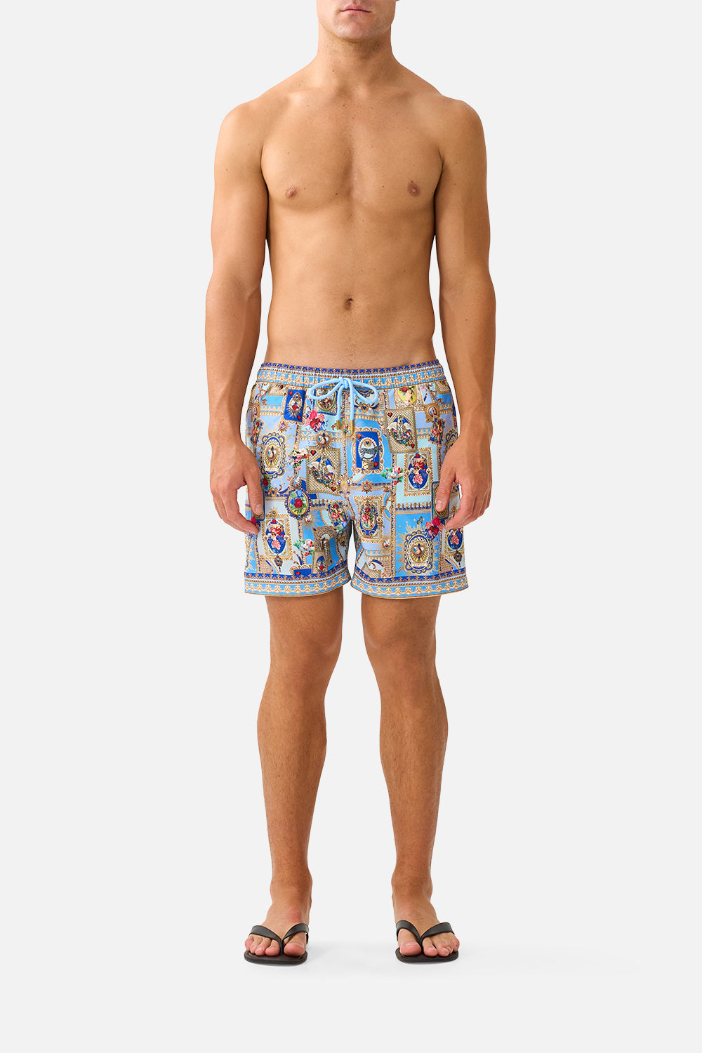 MID LENGTH BOARDSHORT WITH ELASTIC WAIST VERSES IN VINTAGE