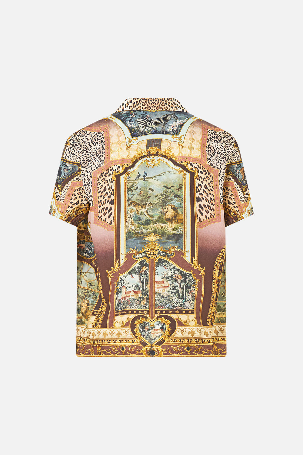 The CAMILLA SHORT SLEEVE CAMP COLLARED SHIRT ANIMALS IN THE PALACE