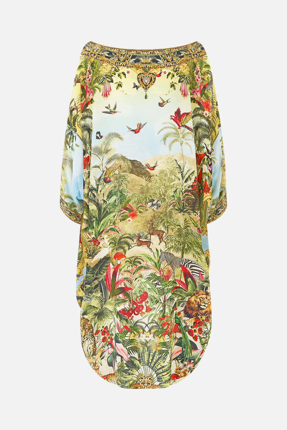 The CAMILLA Scoop Back Hem Dress Wanderlust Empire in our Wanderlust Empire print.