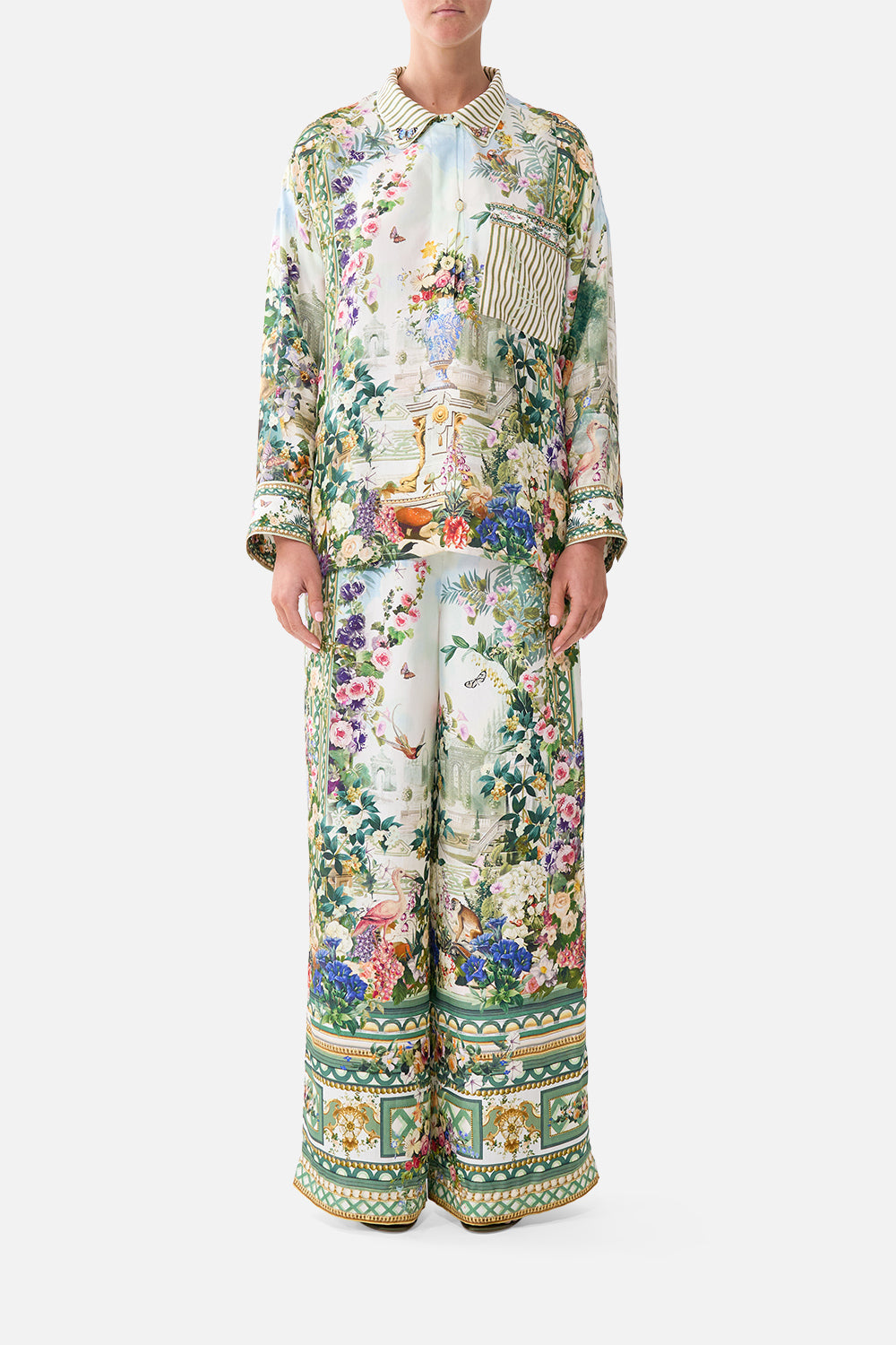 The CAMILLA Wide Leg Waisted Pant Art For The Empress in our Art For The Empress print.