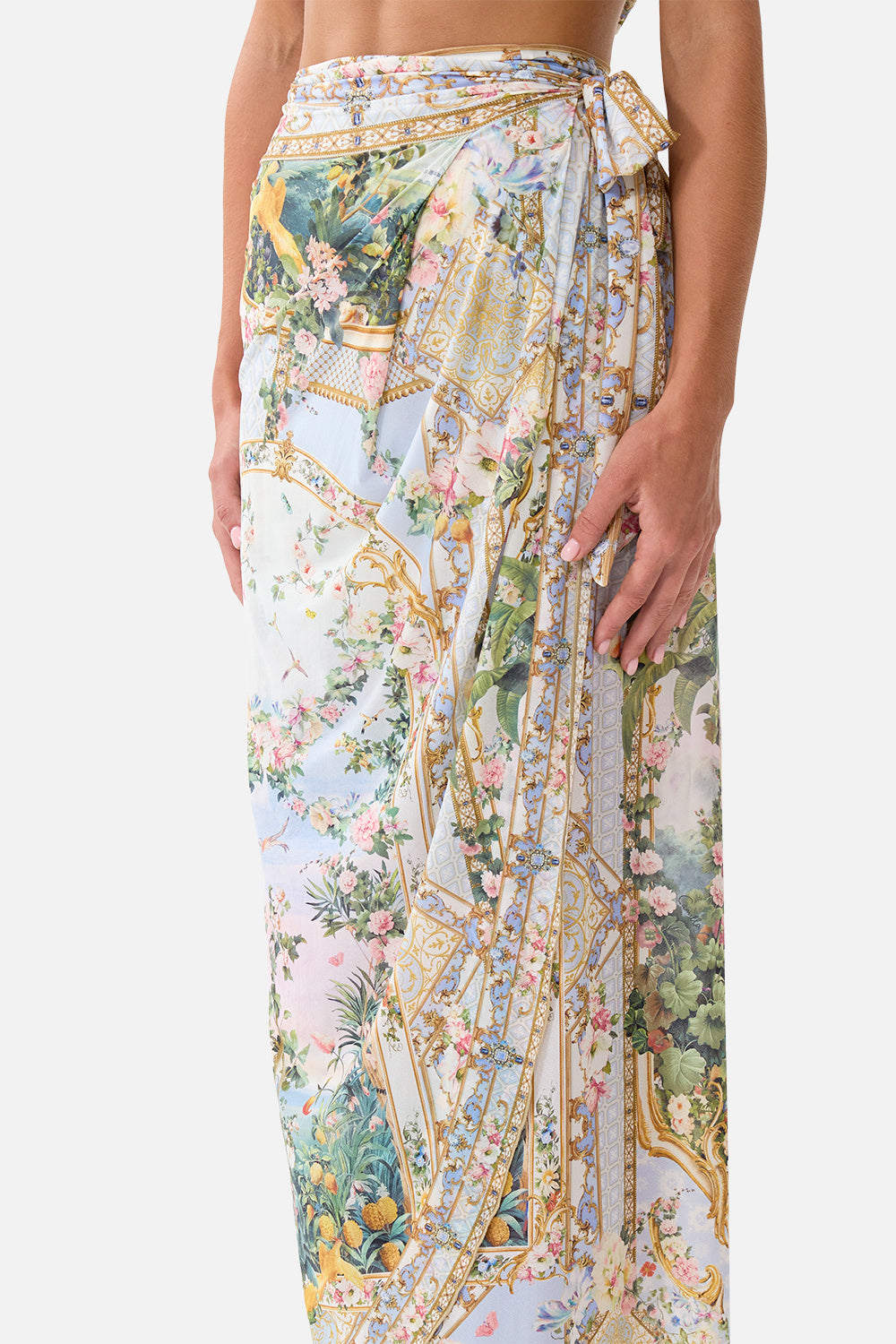 DRAPED WRAP MAXI SARONG W TIE WAIST SISI SOCIETY
