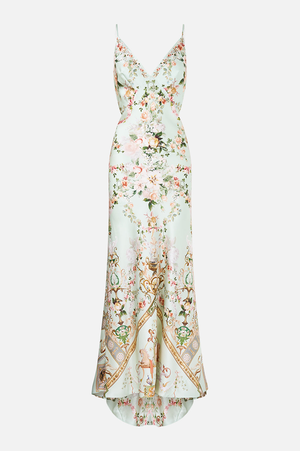ROBE NUISANCE BIAIS COL V AVEC VOLANT DOS MOTIF WILDFLOWER WUNDERLAND