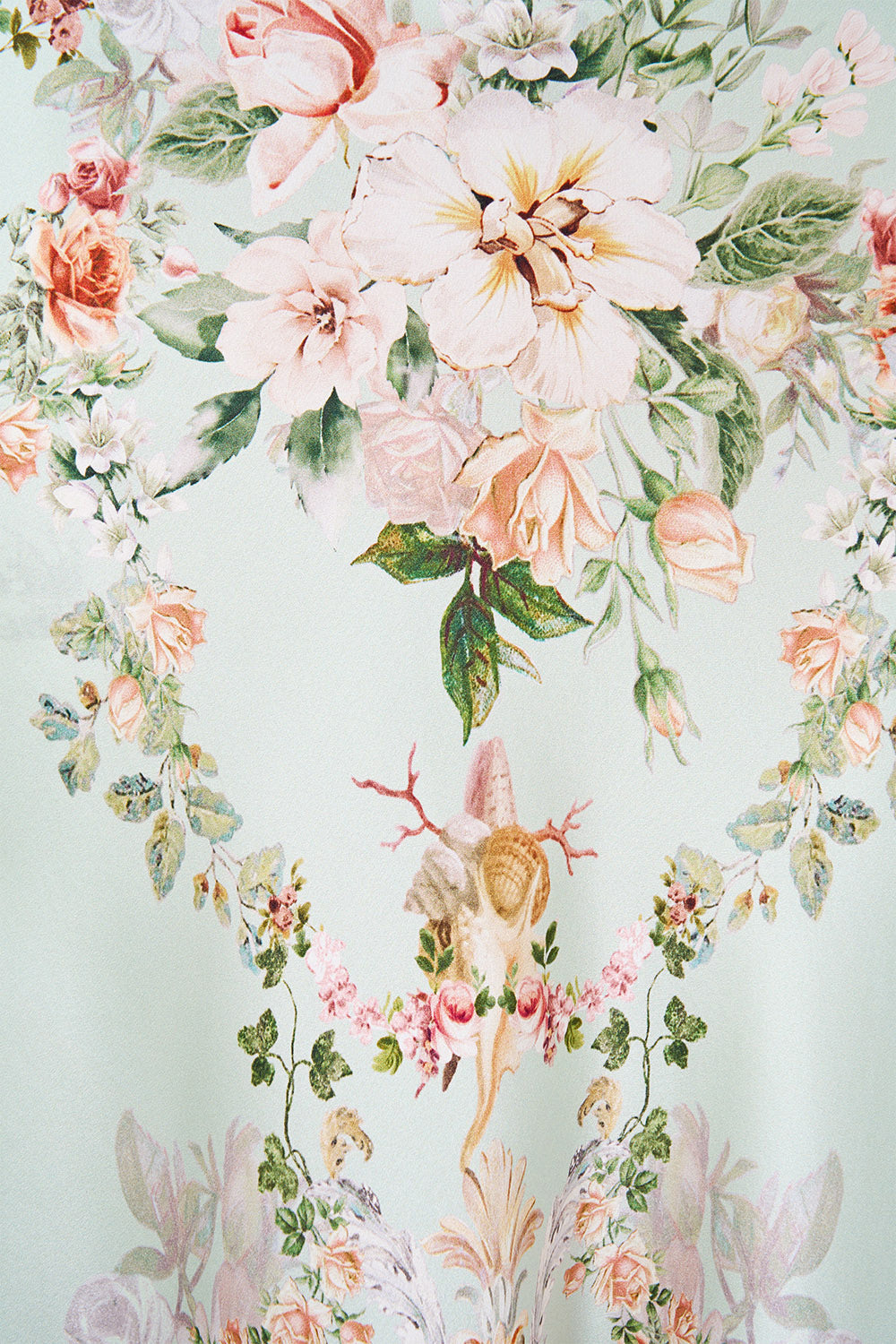 ROBE NUISANCE BIAIS COL V AVEC VOLANT DOS MOTIF WILDFLOWER WUNDERLAND