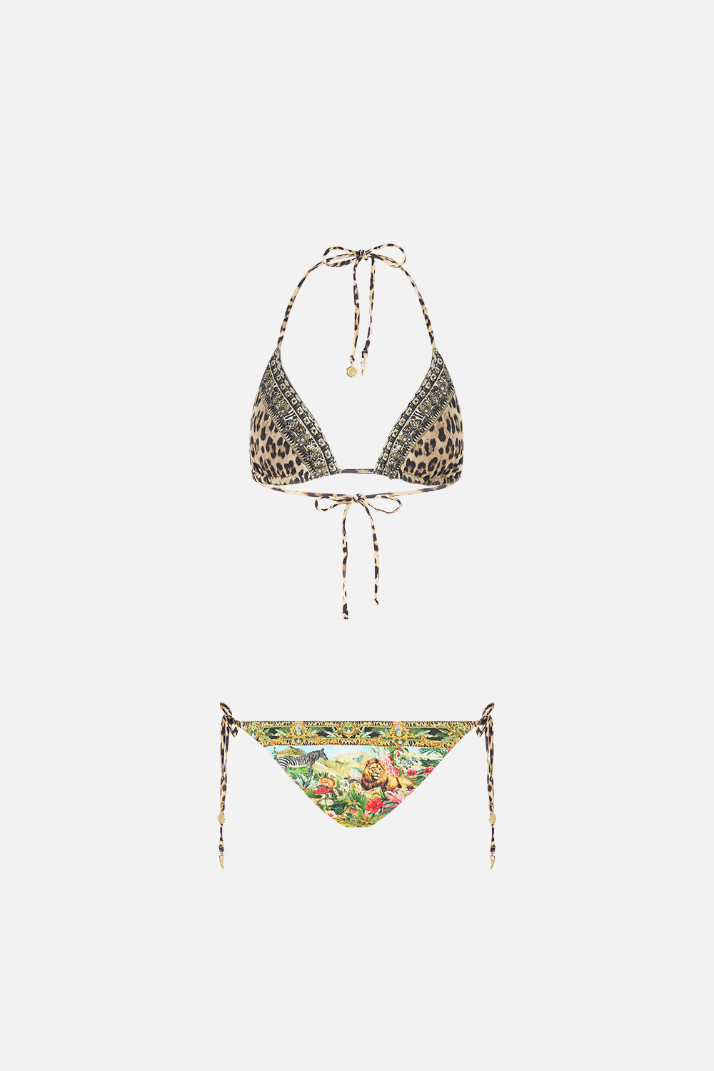 The CAMILLA Soft Reversible Tri Tie Bikini Set Wanderlust Empire in our Wanderlust Empire print.