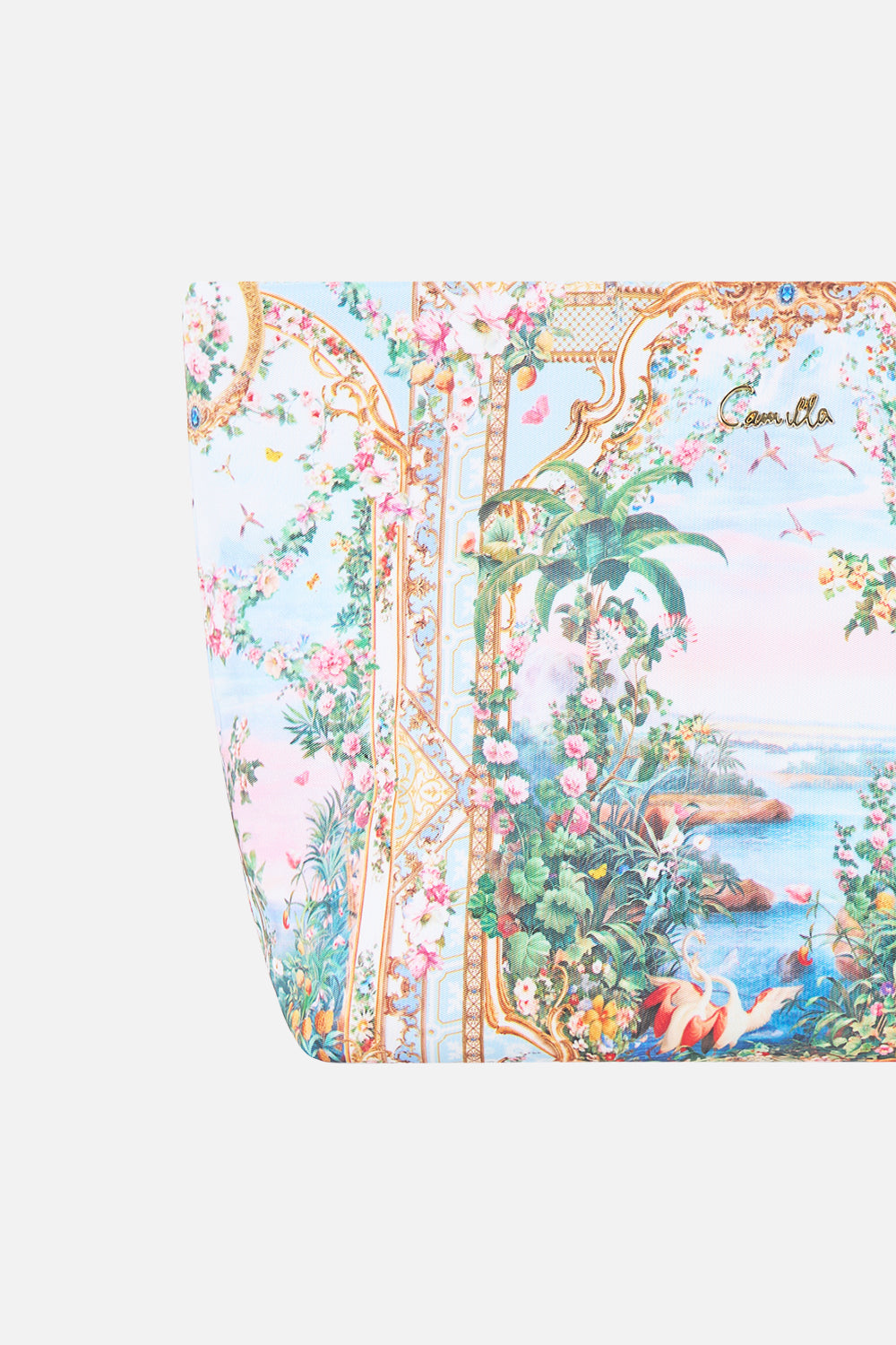 The CAMILLA Large Makeup Clutch Sisi Society in our Sisi Society print.