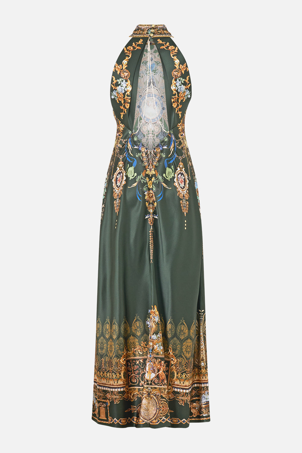 The CAMILLA High Neck Bias Dress in our The Secession Sessions print, back view.