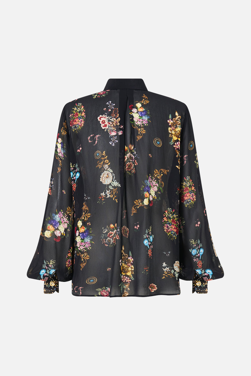 CHEMISE À COL AVEC DÉTAIL VOLANTÉ AU NIVEAU DU COL NUIT AU JARDIN