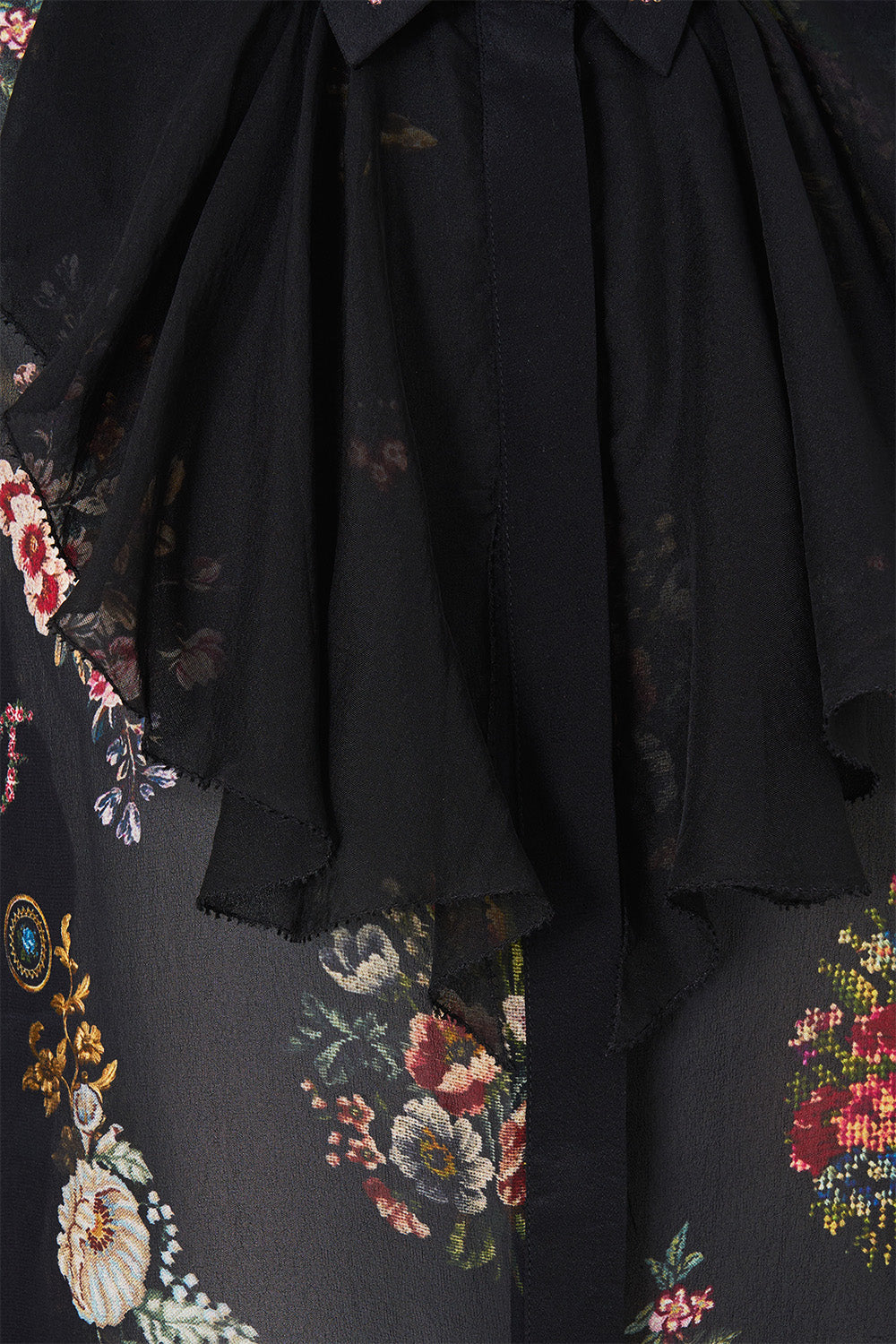 CHEMISE À COL AVEC DÉTAIL VOLANTÉ AU NIVEAU DU COL NUIT AU JARDIN