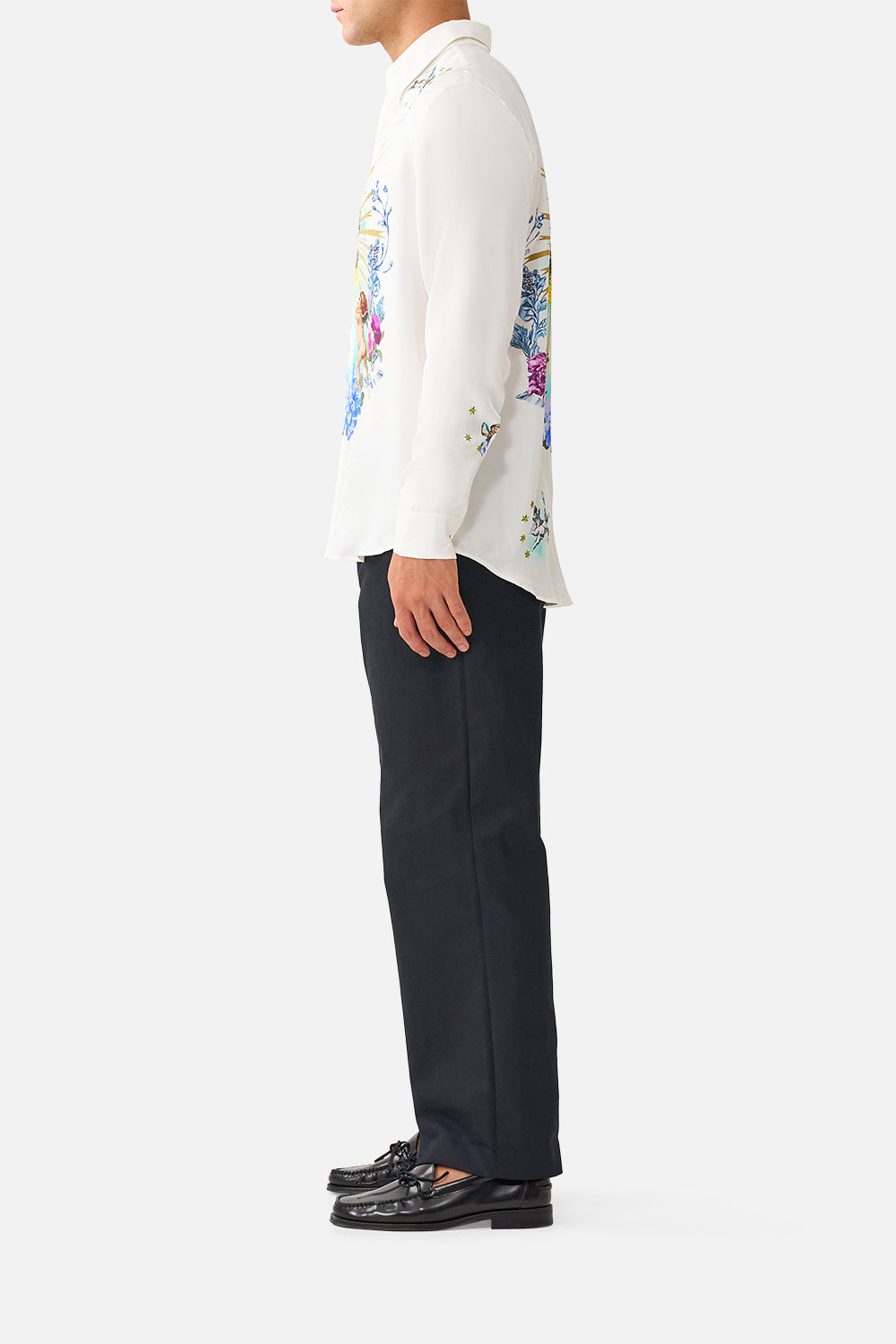 CHEMISE ENFANT À MANCHES LONGUES ET PATTES DE BOUTONNAGE CACHÉES CHINOISERIE