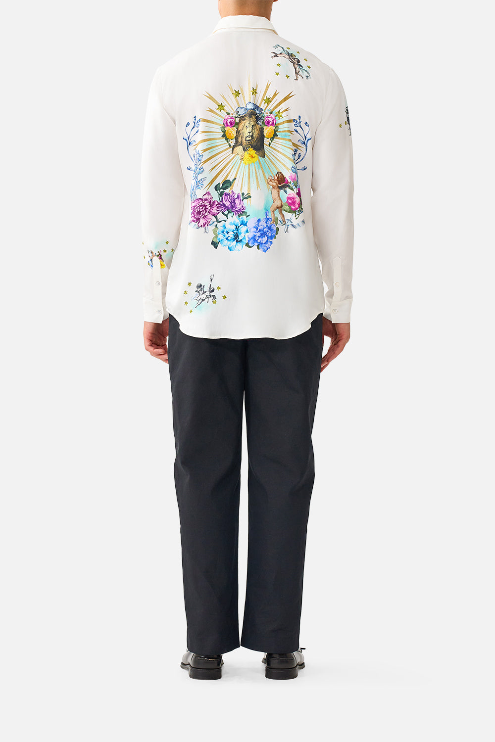 CHEMISE ENFANT À MANCHES LONGUES ET PATTES DE BOUTONNAGE CACHÉES CHINOISERIE
