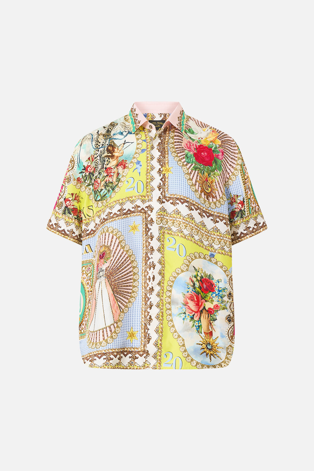 CHEMISE OVERSIZE À MANCHES COURTES MOTIF PRIÈRES PEINTES
