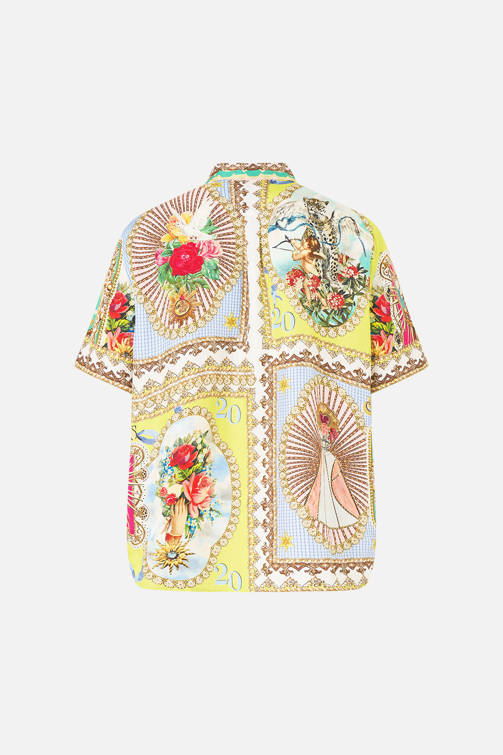 CHEMISE OVERSIZE À MANCHES COURTES MOTIF PRIÈRES PEINTES