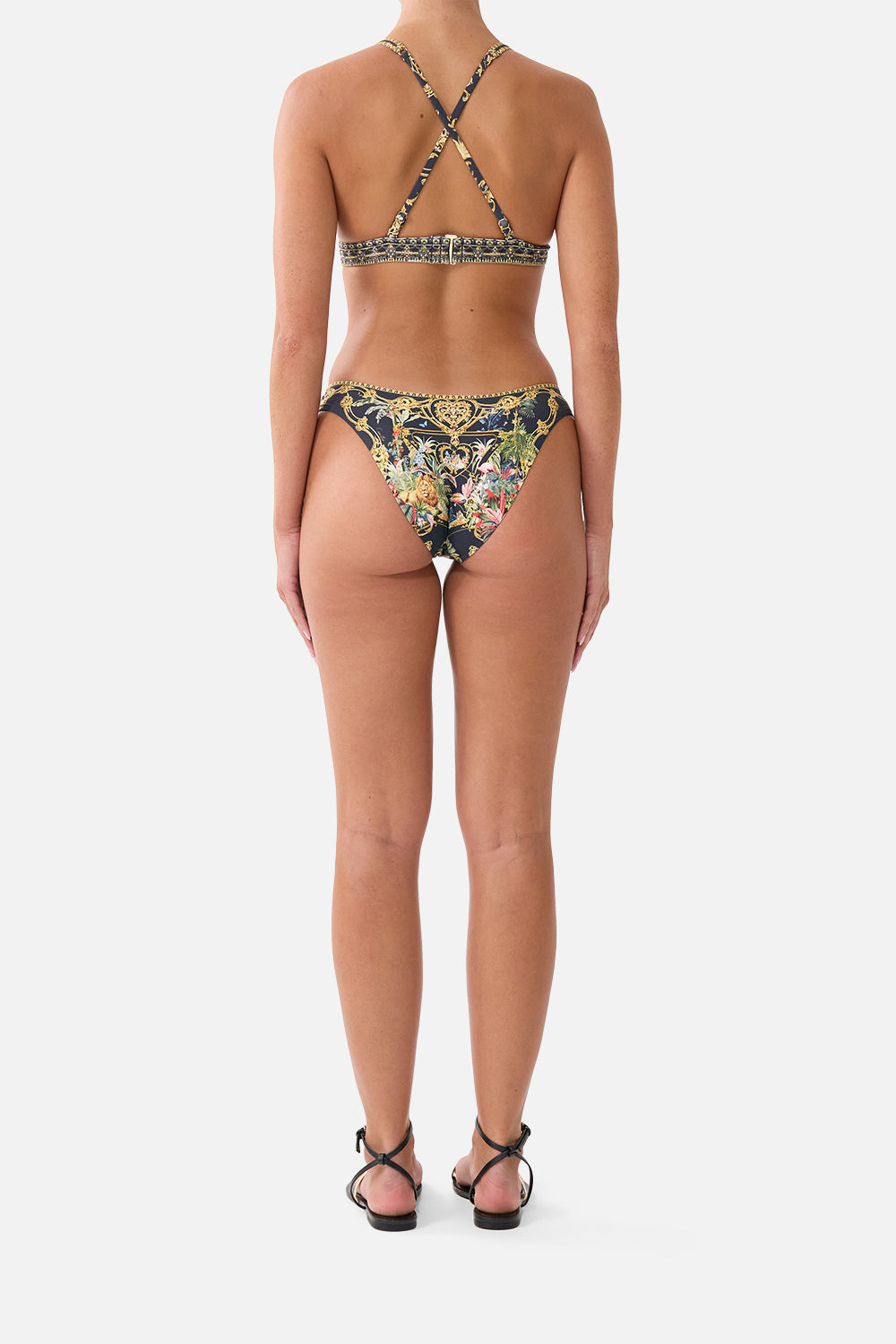 The CAMILLA Dipped Waist Regular Bikini Bottom Palace Zoology in our Palace Zoology print.