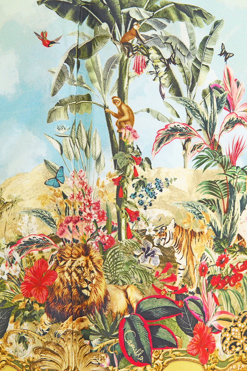 The CAMILLA Baggy Long Walk Short With Elastic Waist Wanderlust Empire in our Wanderlust Empire print.