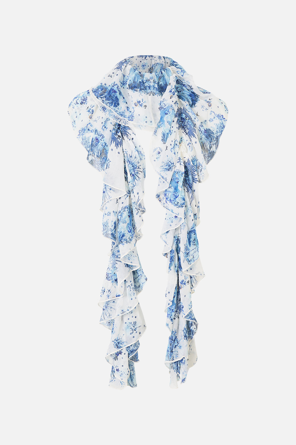 The CAMILLA Ruffle Scarf The Porcelain Parlour in our The Porcelain Parlour print.