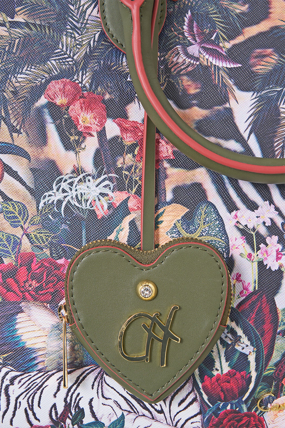 The CAMILLA East West Tote with Leather Trims in our Leotigra Land print.