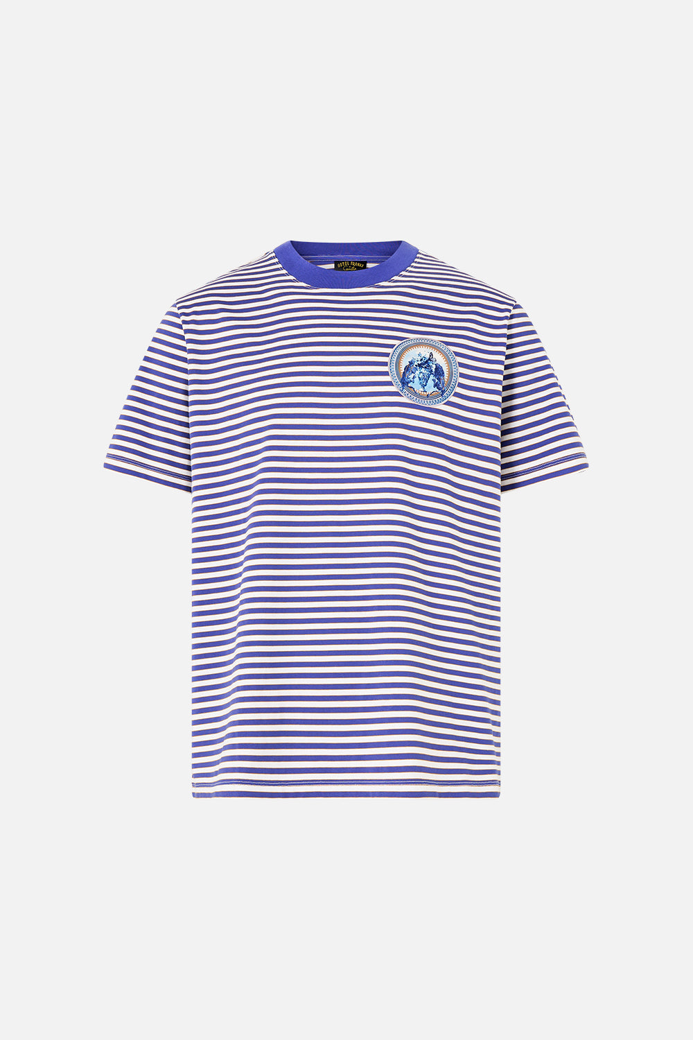 The CAMILLA Relaxed Heavyweight Crew Neck Tee The Porcelain Parlour in our The Porcelain Parlour print.