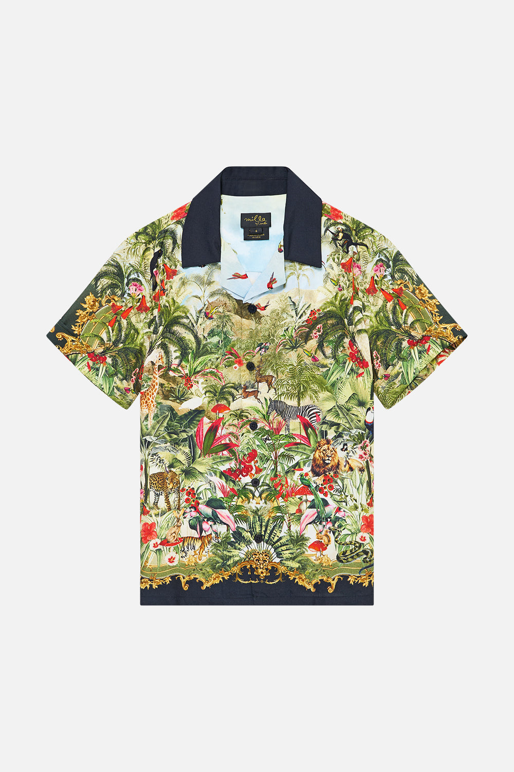 BOYS SHORT SLEEVE CAMP COLLARED SHIRT WANDERLUST EMPIRE