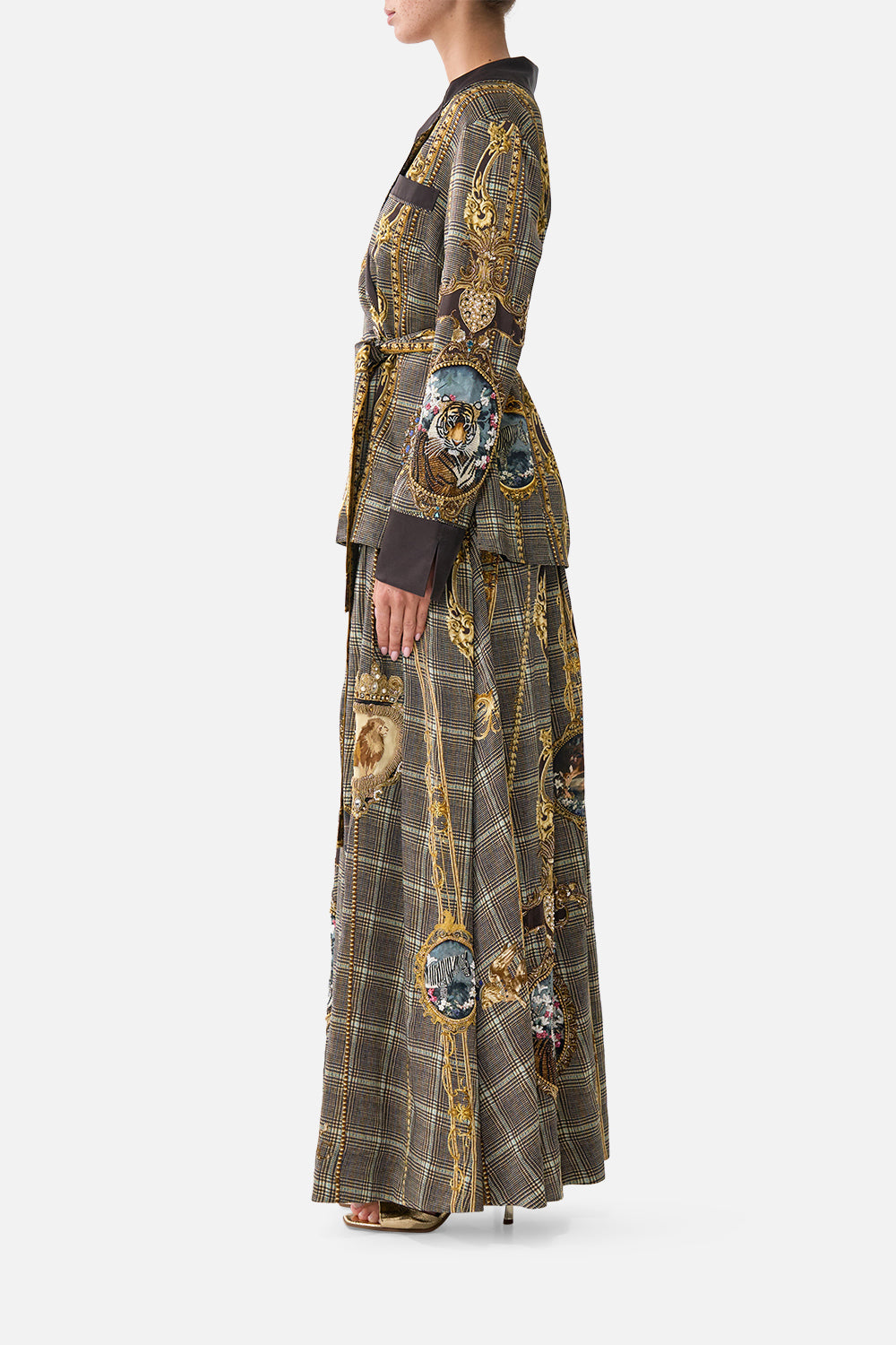 The CAMILLA Pajama Suit Jacket Animals in the Palace in our Animals in the Palace print.