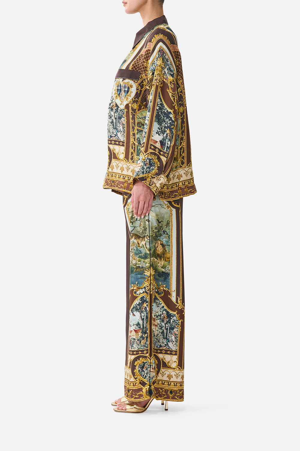 The CAMILLA WIDE LEG WAISTED PANT ANIMALS IN THE PALACE