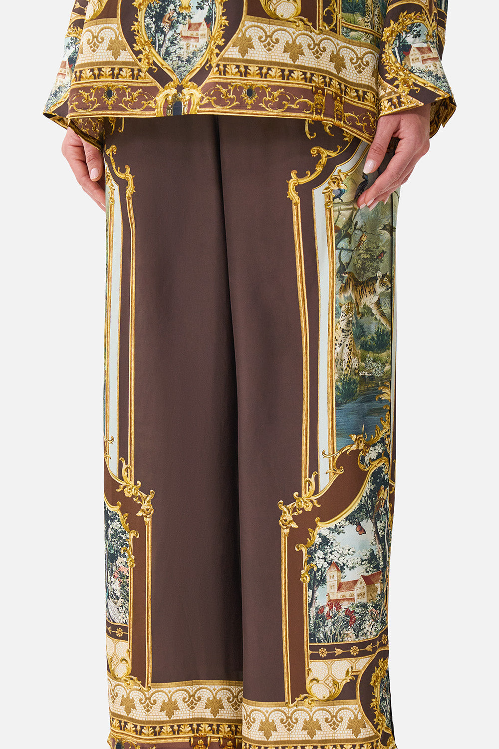 The CAMILLA WIDE LEG WAISTED PANT ANIMALS IN THE PALACE