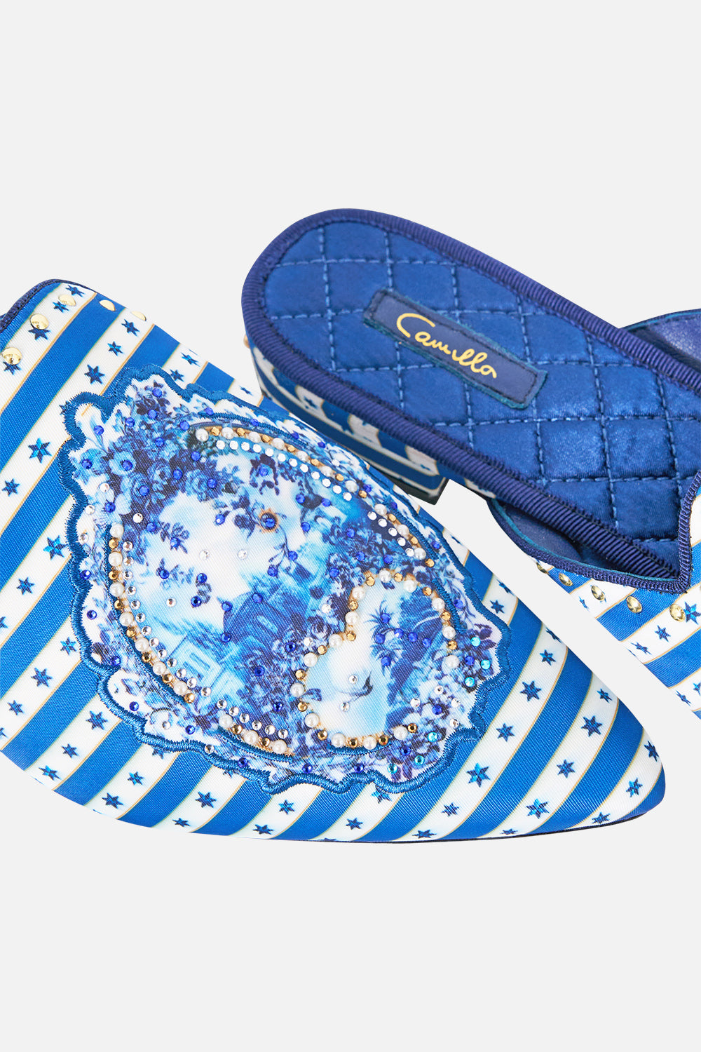 The CAMILLA Belle Embellished Slipper The Porcelain Parlour in our The Porcelain Parlour print.